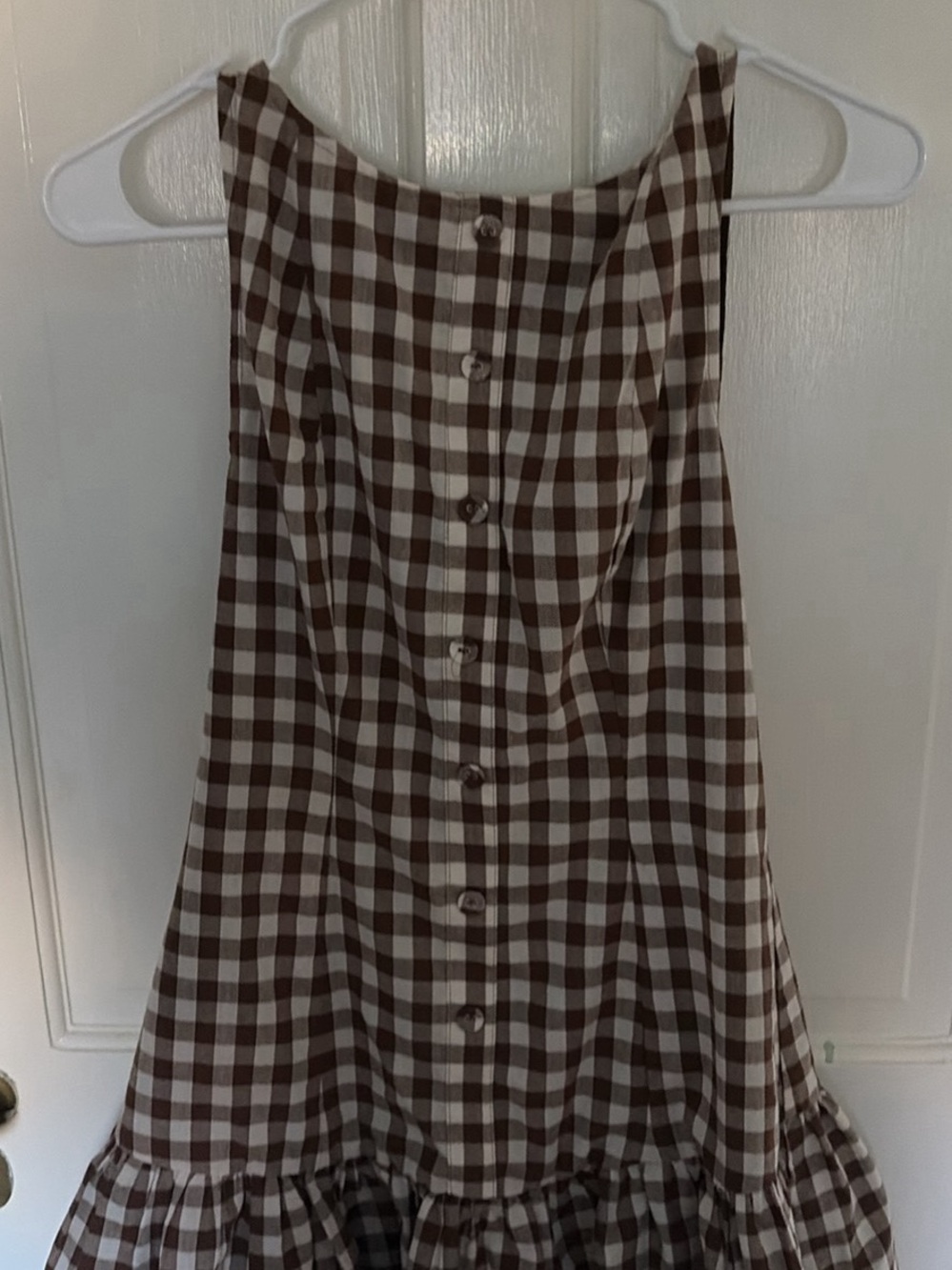 Princess Polly Brown and White Gingham Button-Front Midi Dress